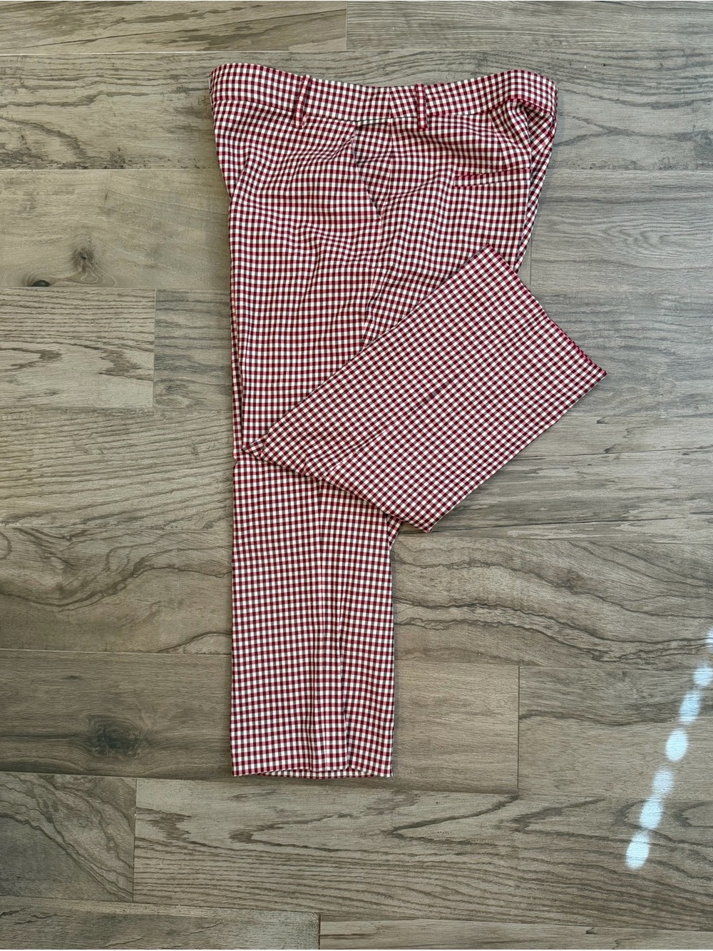 Derek Lam Red Plaid Cropped Pants Womens Size 10